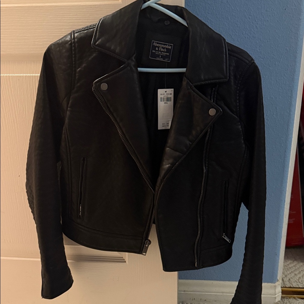 Abercrombie & Fitch Black Faux Leather Jacket